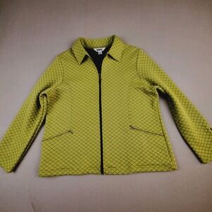 Blast Quilted Jacket Womens L Green Black Diamond Cotton Blend Full Zip Pockets